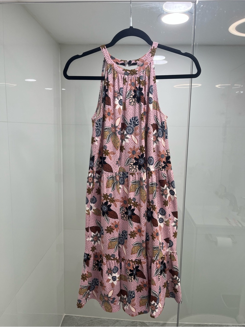 LOFT Floral Halter Top A-Line Dress